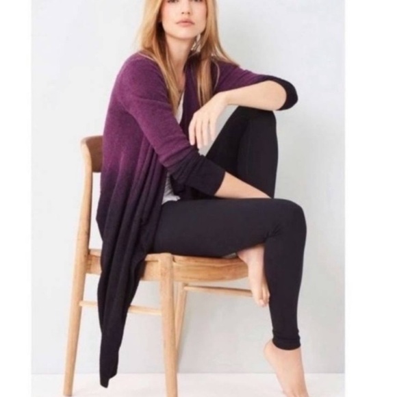 Barefoot Dreams Sweaters - Barefoot Dreams Cozy Chic Calypso Wrap Cardigan Ombre Black Purple Size S/M